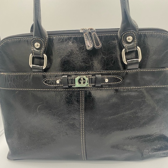 Giani Bernini Handbags - Giani Bernini black leather Laptop Work Bag Tote Briefcase Organizer